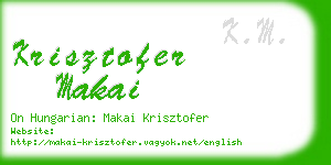 krisztofer makai business card